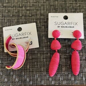 Sugarfix by Baublebar Pink Earrings Set NWOT